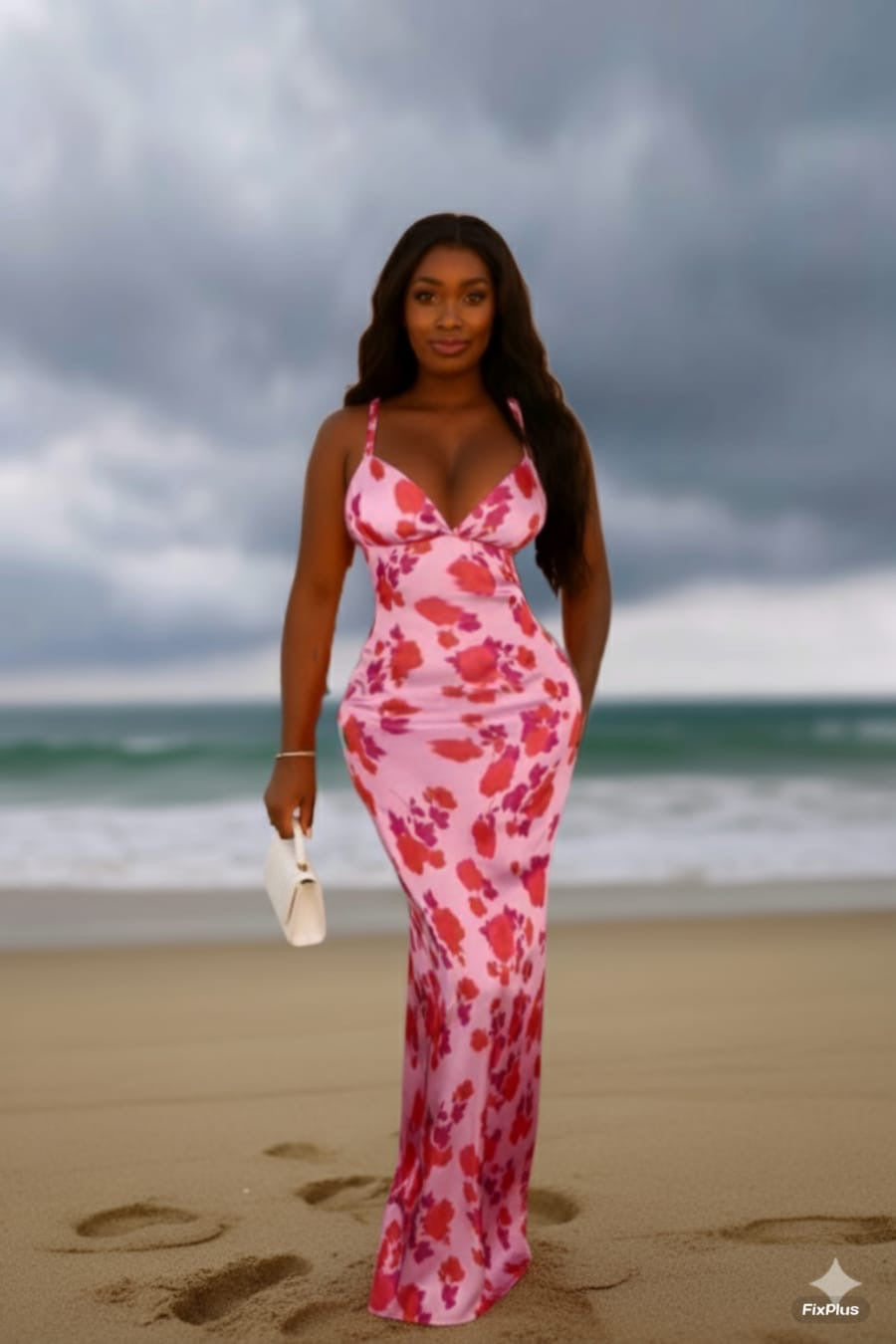 Pink Satin Long Dress