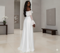 White Long Wedding Evening Dress