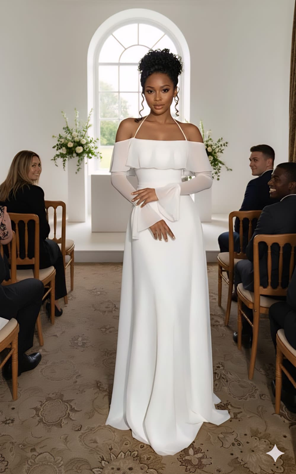 White Long Wedding Evening Dress